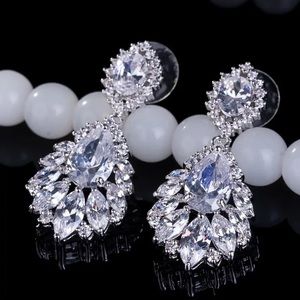 Blue Sapphire Teardrop Silver Crystal Rhinestones